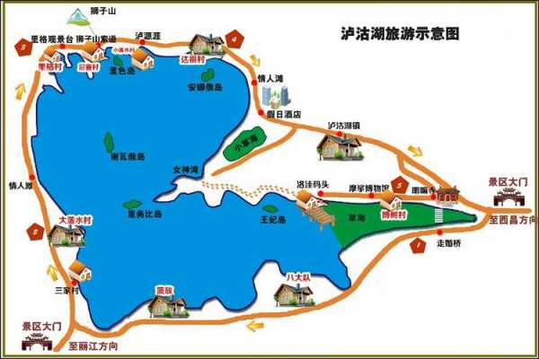 泸沽湖景区各个景点地图（泸沽湖景区各个景点地图分布）