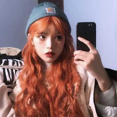 橘色发型摄影作品图集女（橘色头发女生头像）